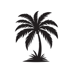 Simple Palm Tree Vector Graphic with White Background Design.