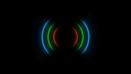 Neon glowing radio wave signal icon background. audio frequency signal icon illustration background.