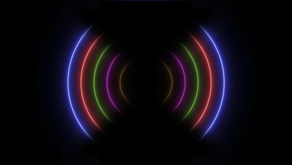 Neon glowing radio wave signal icon background. audio frequency signal icon illustration background.