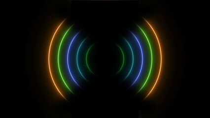 glowing neon radio wave signal icon background. Noise frequency signal icon illustration background.