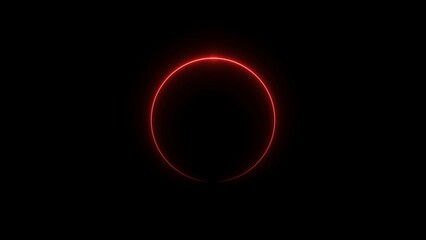 Abstract glowing neon circle loading icon background 4k illustration.