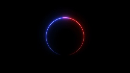 Abstract beautiful neon light circle loading icon background 4k illustration.