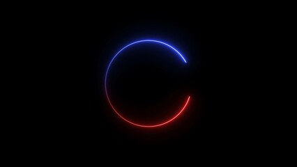 Abstract beautiful neon light circle loading icon background 4k illustration.