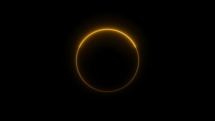 Abstract glowing neon circle loading icon background 4k illustration.