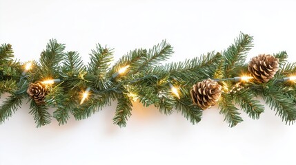 A Christmas garland of diodes on a white background.