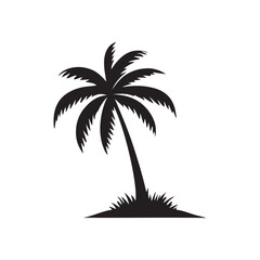 Palm Tree Vector Illustration on a White Backdrop.