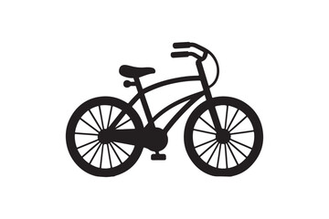 Simple Bicycle Vector Icons. Silhouette Design Collection.