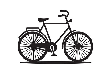Simple Bicycle Vector Icons. Silhouette Design Collection.