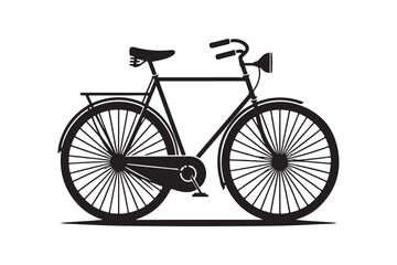 Bicycle Silhouette Vector Illustration. Clean White Background.