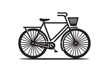 Bicycle Silhouette Vector Illustration. Clean White Background.
