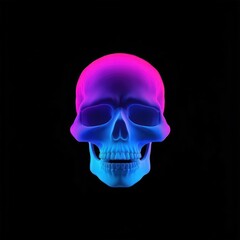 Fototapeta premium Abstract blurred gradient illustration skull portrait purple blue.