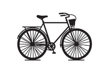 Bicycle Silhouette Icons. Vector Illustration on White.