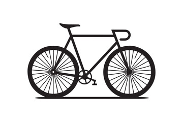 Bicycle Silhouette Icons. Vector Illustration on White.