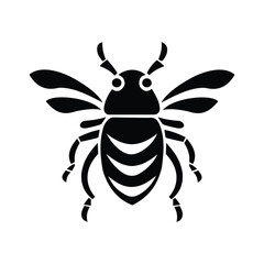 Cute Flying Bug Clipart Black Color Illustration