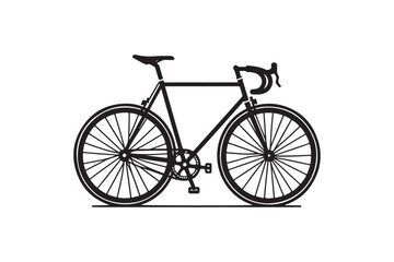 Bicycle Silhouette Illustration Vector Icons on White.