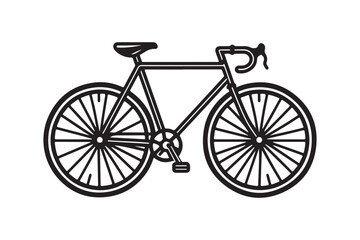 Bicycle Silhouette Illustration Vector Icons on White.