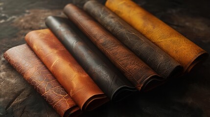 Four realistic leather textures