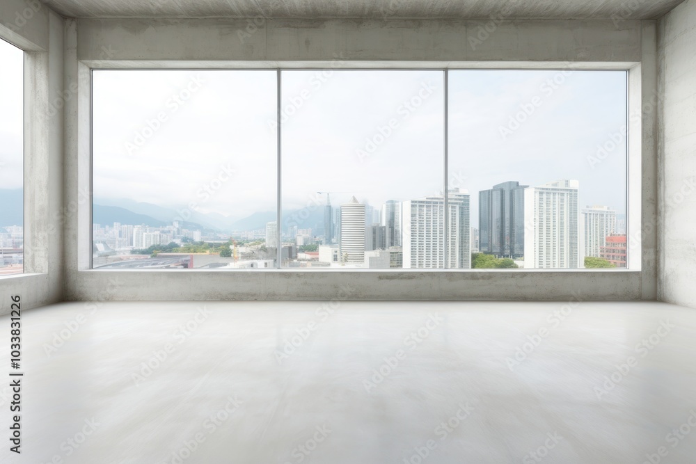 Wall mural Blank white wall window architecture cityscape.