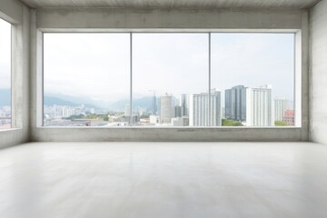 Blank white wall window architecture cityscape.