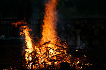 fire in the fireplace