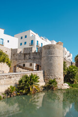 moat and San Pedro Gate in Peniscola, Spain