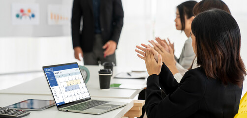 Calendar on computer software application for schedule planning for personal organizer and online business snugly