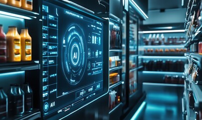 AI Interface in Modern Store Aisle