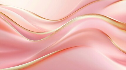 Abstract Pink and Gold Waves