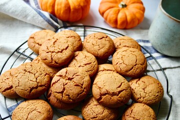 Homemade Ginger Biscuits Cookies On A Plate