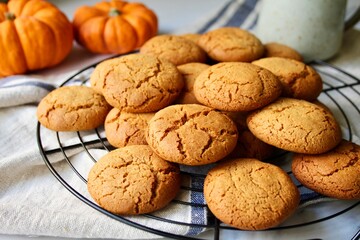 Homemade Ginger Biscuits Cookies On A Plate