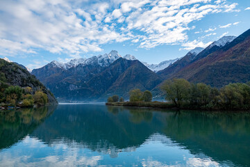 Como lake during autumn near Bellagio, Italy