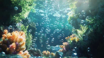 Naklejka premium Lush Underwater Environment