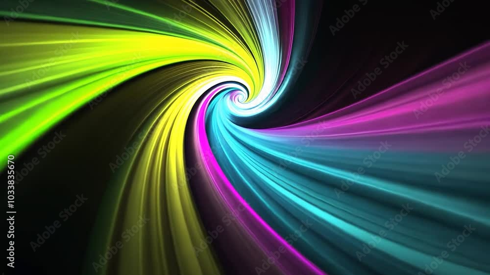 Poster six abstract backgrounds featuring a colorful vortex swirling on a black background. the colors chan