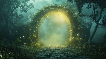 Fototapeta premium Enchanted Archway to a Magical Landscape