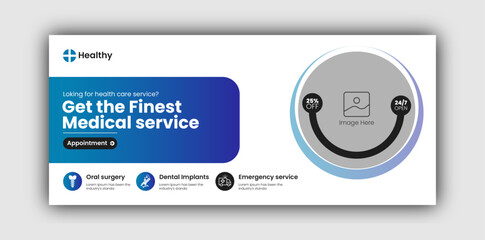 Medical Healthcare Facebook Cover Design Template Or Web Banner Design