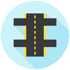Main Road rounded multi color icon, use for UI, UX, app and web development, digital or print. for industry, education, construction, transportation, environment, urban planning theme.