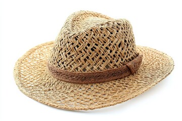 Ladies Straw Hat. Stylish Leghorn Hat for Summer Sun Protection