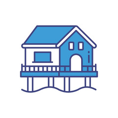Bungalow vector icon stock illustration