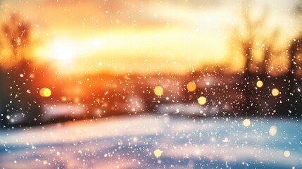 Naklejka premium Snowy Winter Sunset