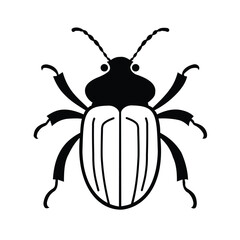 Bug Clipart Black Color Vector Illustration