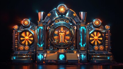 Elegant slot machine design with luxurious details and symbolism