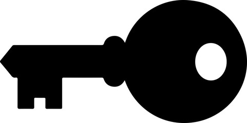 Silhouette of a Classic Key: A minimalist black key design suitable for security, access, or symbolism in various art projects.