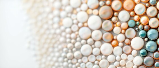 Abstract art with colorful 3D spheres on a white isolate background.