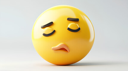 Fototapeta premium Sleeping face three dimensional emoji. Snoring emoticon isolated white background