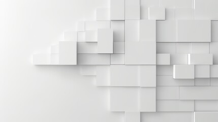 Obraz premium Abstract white geometric shapes on a clean background.