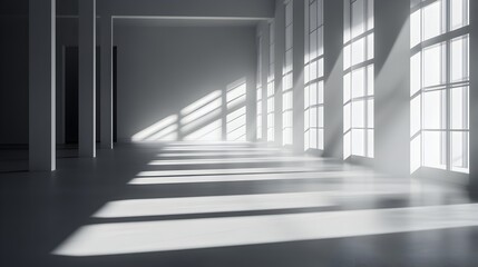 Obraz premium Elegant Architectural Corridor with Dramatic Lighting and Minimalist Design