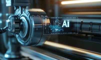 Futuristic AI Technology in Industrial Machine
