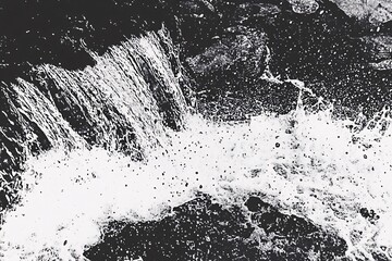 Abstract Black and White Water Splash Texture