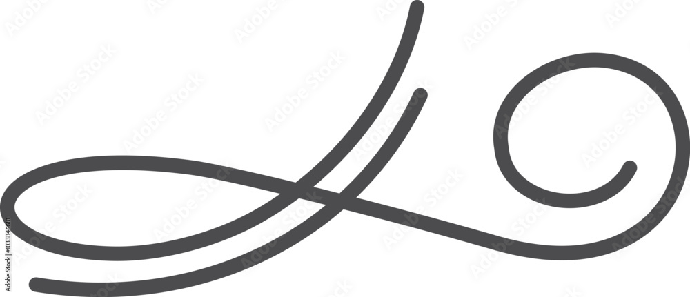 Poster swirly line in retro calligraphy style. retro decorative curl
