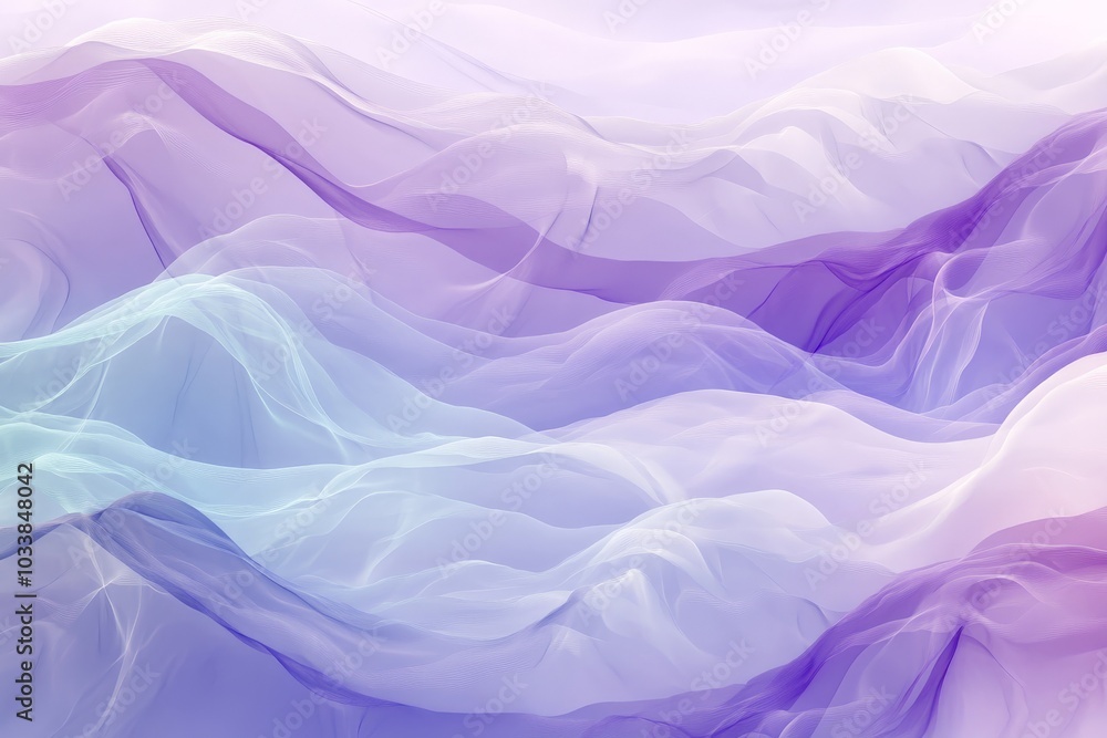 Leinwandbilder this image features soft, flowing waves in soothing shades of purple and blue, creating a tranquil a